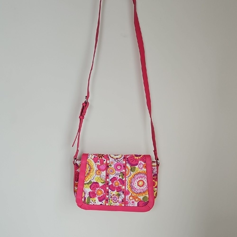 Vera Bradley Crosstown Pink Floral Crossbody Handbag - Picture 2 of 15
